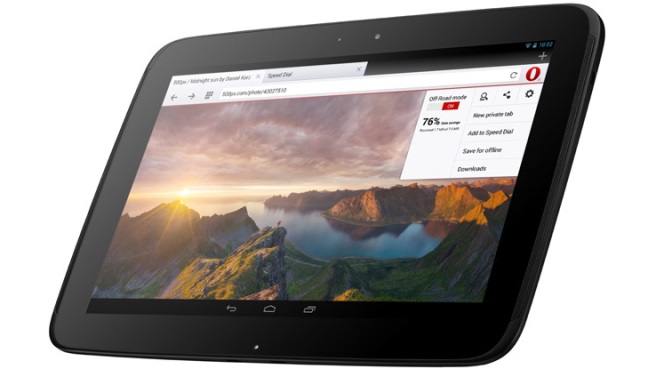 Opera18 para Android Tablet